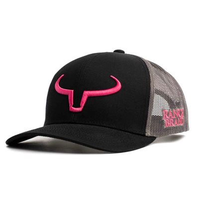 CASQUETTE RANCH BRAND NOIR MESH GRAPHITE LOGO ROSE