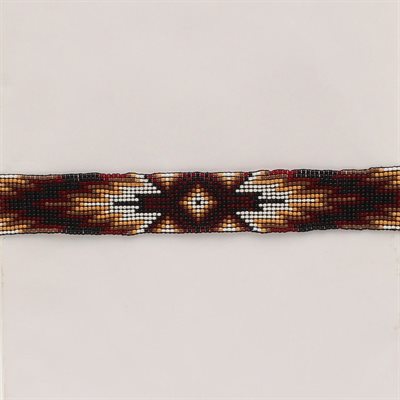 HATBAND BEADED STRETCH BURGUNDY / YELLOW / WHITE