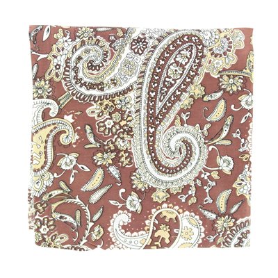 WILD RAG EN SOIE 33X33 PAISLEY BRUN