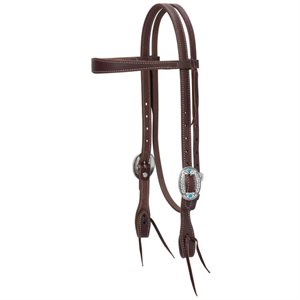 BRIDE WEAVER WORK TACK FEATHER SLIM BROWBAND BRUNE