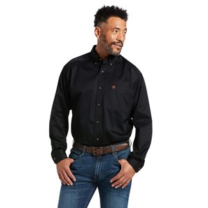 ARIAT SHIRT CLASSIC FIT LONG SLEEVE SOLID BLACK 