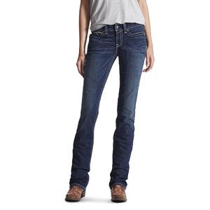 WOMENS ARIAT R.E.A.L STRAIGHT ICON MID RISE JEANS OCEAN