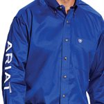 CHEMISE ARIAT HOMME TEAM ULTRAMARINE LOGO BLANC CLASSIC SMALL