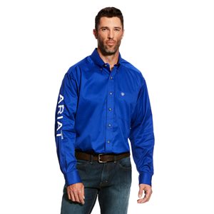 ARIAT SHIRT CLASSIC TEAM LONG SLEEVE ULTRAMARINE LOGO WHITE