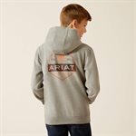 ARIAT KIDS BOLD HEX HOODIE GREY HEATHER SMALL