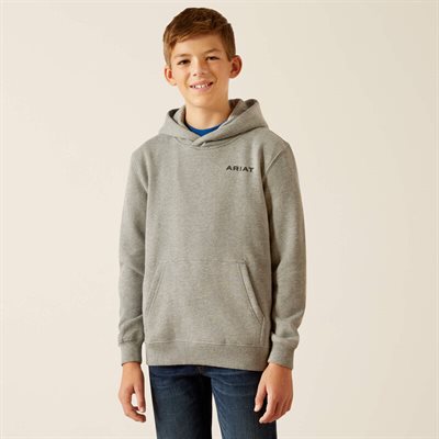 ARIAT KIDS BOLD HEX HOODIE GREY HEATHER XSMALL