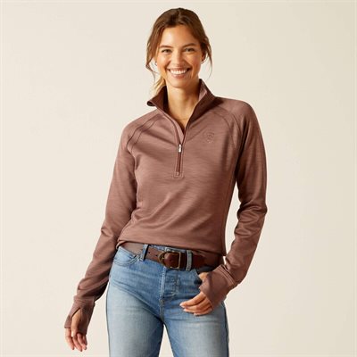 CHANDAIL ARIAT FEMME TEK TEAM 1 / 2 ZIP TWILIGHT MAUVE GR.. L