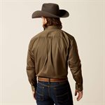 ARIAT TEAM LOGO SHIRT MEN TWILL CLASSIC LS OLIVE GREEN XSMALL