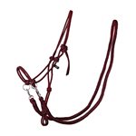 ROPE HALTER WITH REIN BURGUNDY SZ:FULL