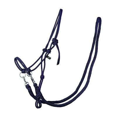 ROPE HALTER WITH REIN NAVY COB