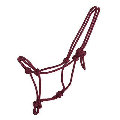 QHP ROPE HALTER BASIC BURGUNDY PONY