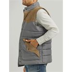 WRANGLER MEN VEST NO SLEEVES GREY / BEIGE SMALL