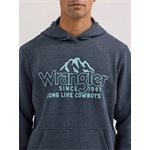 HOODIE WRANGLER HOMME COWBOY MOUNTAINS GRIS / TURQUOISE SMALL