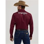 CHEMISE WRANGLER HOMME BOURGOGNE LOGO BLANC MEDIUM