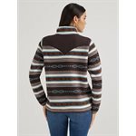 WRANGLER SHERPA ZIP UP JACKET WOMEN AZTEC BROWN SZ.L