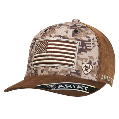 ARIAT CAP AMERICAN FLAG CAMO BROWN UNISEX