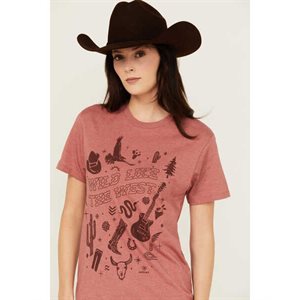 TSHIRT ARIAT FEMME COWBOY COUNTRY COULEUR BRIQUE