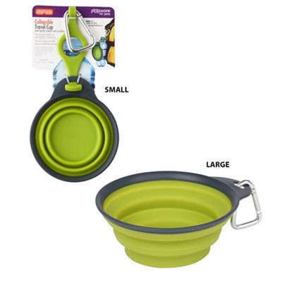 BOL POUR CHIEN RETRACTABLE DE VOYAGE CAPACITÉ DE 2 TASSES BLEU