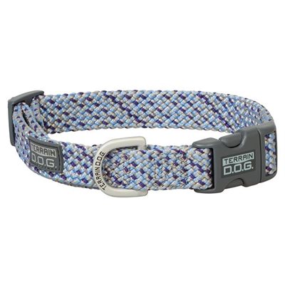 COLLIER POUR CHIEN SNAP-N-GO TISSÉ TERRAIN DOG GRIS / MAUVE MED