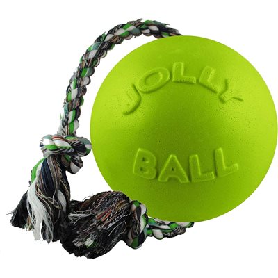 BALLON JOLLY BALL AVEC CORDE POUR CHIEN VERT SENTEUR POMME 6"