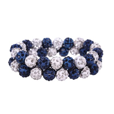 HAIR SCRUNCHIE GLOSS WHITE / NAVY QHP