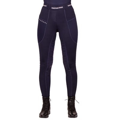 PANTALON PULL-ON QHP JADY HALF GRIP EN SILICONE MARINE 24 (36)