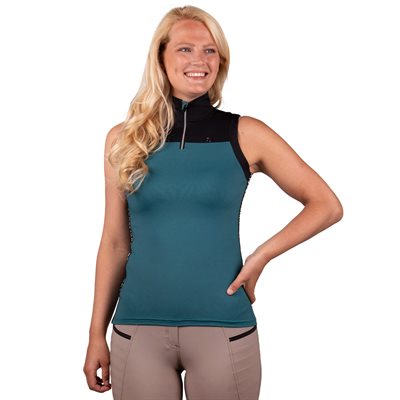 QHP SPORT SHIRT SLEEVELESS JAIDEN TEAL / BLACK LARGE (40)