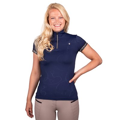 QHP SPORT SHIRT JOLIEN NAVY LARGE (40)