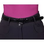 CEINTURE QHP EN CUIR BRILLANT DJUNE NOIR 85CM