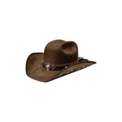 CHAPEAU COWBOY SUEDE BRUN XLARGE