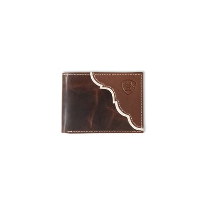 ARIAT LEATHER WALLET FOR MEN BROWN / WHITE / CHESTNUT