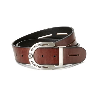 CEINTURE ARIAT RÉVERSIBLE BRUNE / NOIR FER A CHEVAL 38