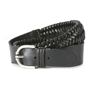 CEINTURE ARIAT CUIR EXTENSIBLE TRESSÉE NOIR GR.XSMALL