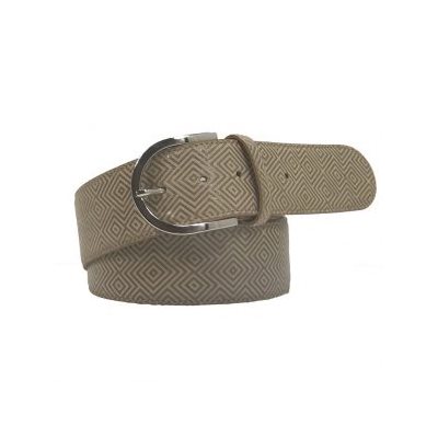 TAILORED SPORTSMAN BELT WITH TAN DIAMOND PRINT SMALL