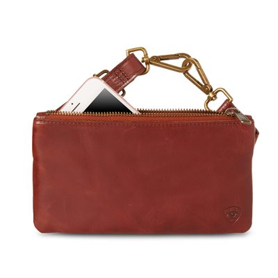 MOBILE CADDY LEATHER BELT BAG BROWN