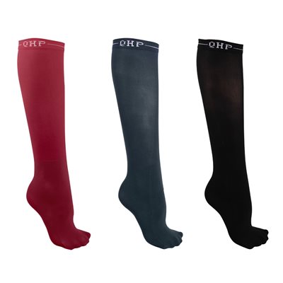 KNEE STOCKINGS COLOR SET OF 3 LUXURY (BLACK / RED / GREEN) 39-42