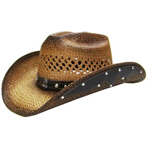 CHAPEAU COWBOY TAN ET BRUN