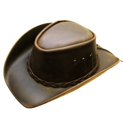 CHAPEAU CUIR BRUN VA1089 M