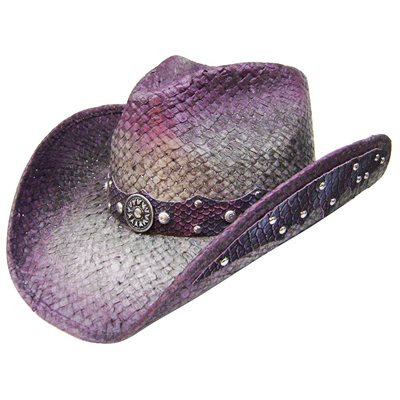 CHAPEAU COWBOY MAUVE / GRIS SMALL