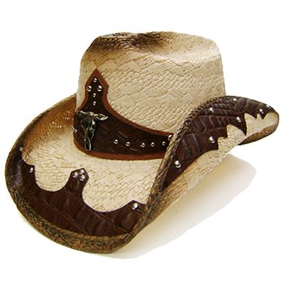 CHAPEAU COWBOY 8483 BRUN PALE / CREME GR.SMALL