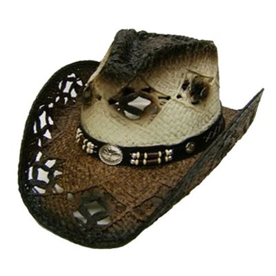 CHAPEAU COWBOY 7689 BRUN / CREME GR.MEDIUM