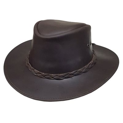 CHAPEAU COWBOY CUIR BRUN MEDIUM