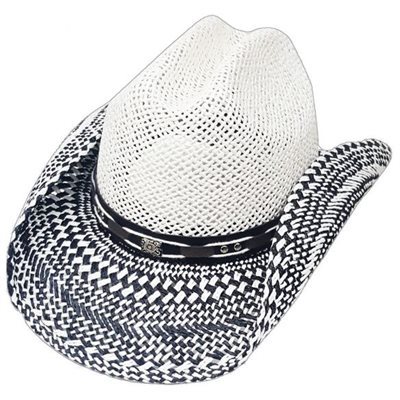 OWBOY HAT CREAM / BLACK WITH ORNAMENT 8300 SZ.SMALL