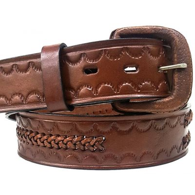 CEINTURE WESTERN BRUNE AVEC TISSAGE GR.40 