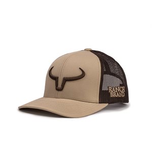 CASQUETTE RANCH BRAND BEIGE MESH BRUN LOGO BRUN