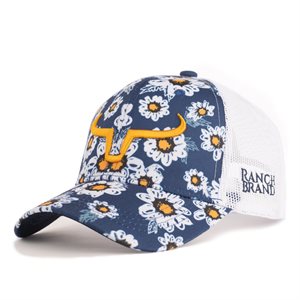 CASQUETTE RANCH BRAND PONYTAIL FLEUR 2 LOGO JAUNE