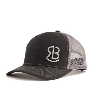 RANCH BRAND CAP BRANDING BLACK MESH SILVER LOGO SILVER