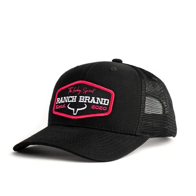 CASQUETTE RANCH BRAND PATCH RANCH NOIR MESH NOIR LOGO ROUGE