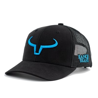 RANCH BRAND CAP BRANDING BLACK MESH BLACK LOGO BLUE KIDS