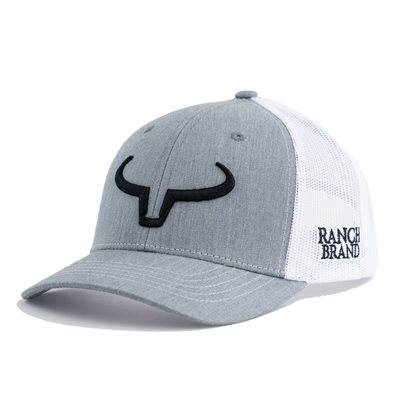 RANCH BRAND CAP BRANDING GREY MESH WHITE LOGO BLANC KIDS